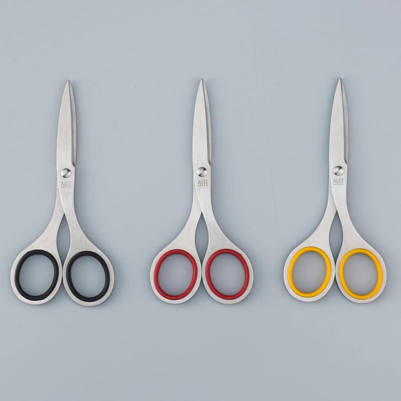 ALLEX\アレックス Japanese Office Scissors for Desk, Small 5.3" All Purpose Scissors, Made in JAPAN, All Metal Sharp Japanese Stainless Steel Blade with Non-Slip Soft Ring, Black - Image 2